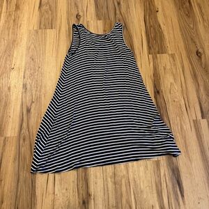 Blue Rain Black and White Striped Dress